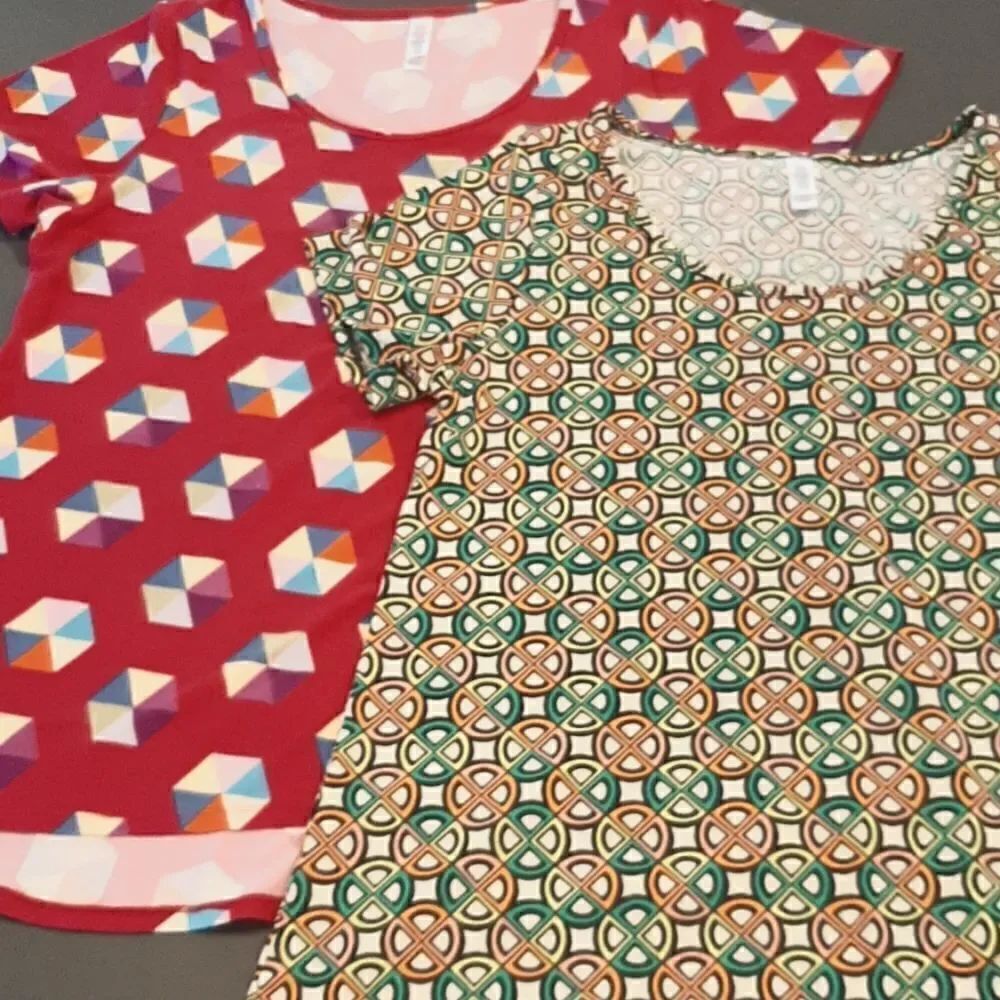 LulaRoe Bundle of 2 New Fun Print Shirts